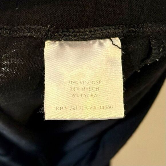 Eileen Fisher Knitted Wide Leg Stretch Black Pants Women's Large - Picture 6 of 12